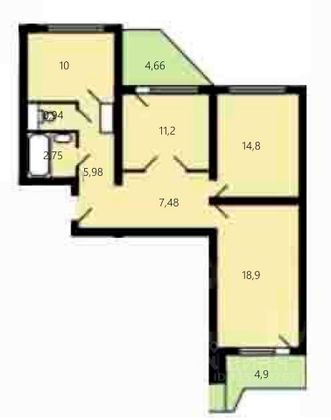 Продажа 3-комнатной квартиры 73 м², 7/17 этаж
