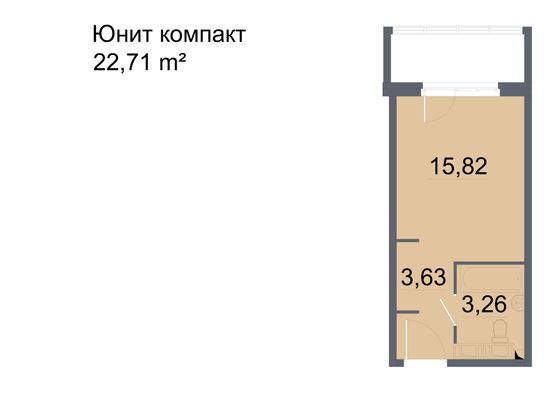 Продажа квартиры-студии 22,7 м², 24/24 этаж