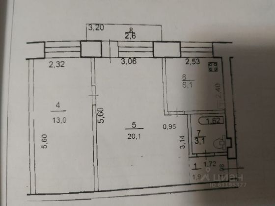 Продажа 2-комнатной квартиры 44,8 м², 4/5 этаж