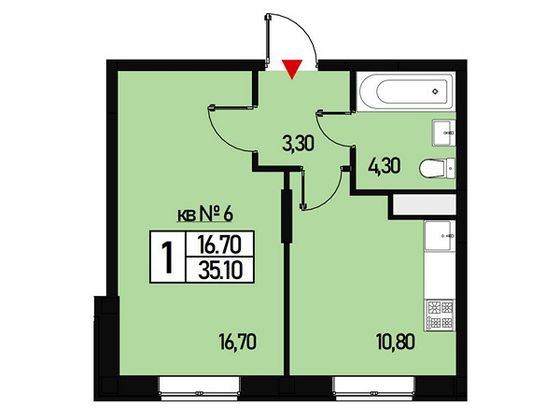 Продажа 1-комнатной квартиры 35 м², 1/3 этаж