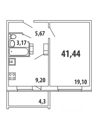 Продажа 1-комнатной квартиры 40 м², 6/11 этаж