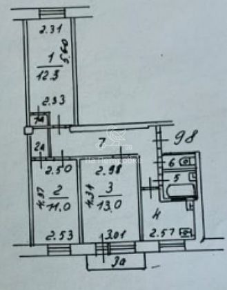 Продажа 3-комнатной квартиры 59 м², 5/8 этаж