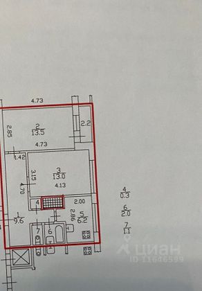 Продажа 2-комнатной квартиры 46 м², 4/9 этаж