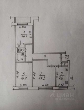 Продажа 3-комнатной квартиры 65 м², 1/9 этаж