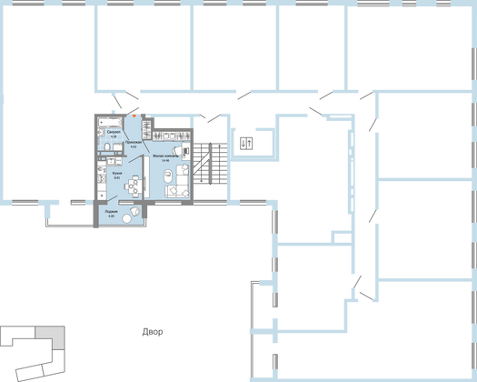 Продажа 1-комнатной квартиры 34 м², 4/9 этаж