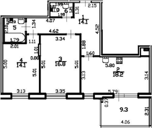 72,1 м², 2-комн. квартира, 2/4 этаж