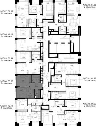 Продажа 2-комнатной квартиры 39,6 м², 10/27 этаж