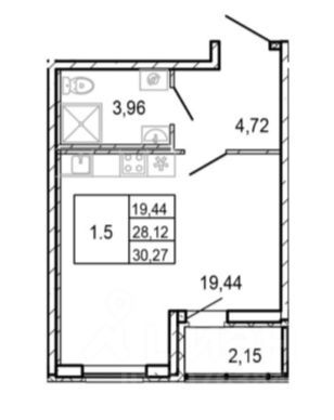 Продажа квартиры-студии 30,3 м², 10/21 этаж