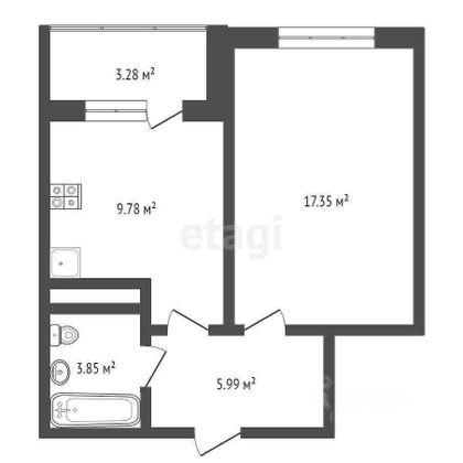 Продажа 1-комнатной квартиры 39 м², 7/24 этаж