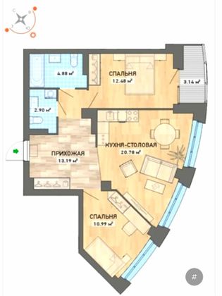 Продажа 3-комнатной квартиры 65 м², 6/18 этаж