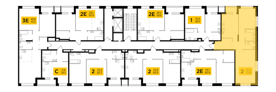 Продажа 2-комнатной квартиры 73,9 м², 2/22 этаж