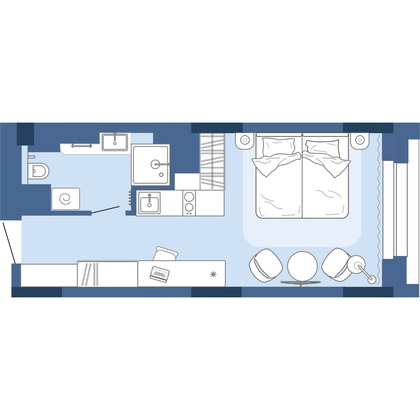 28,1 м², 1-комн. квартира, 21/30 этаж