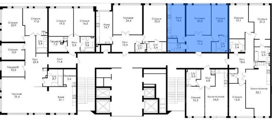 Продажа 2-комнатной квартиры 74,1 м², 12/26 этаж