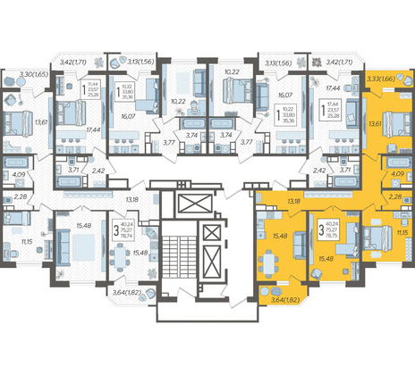 Продажа 3-комнатной квартиры 78,8 м², 5/23 этаж