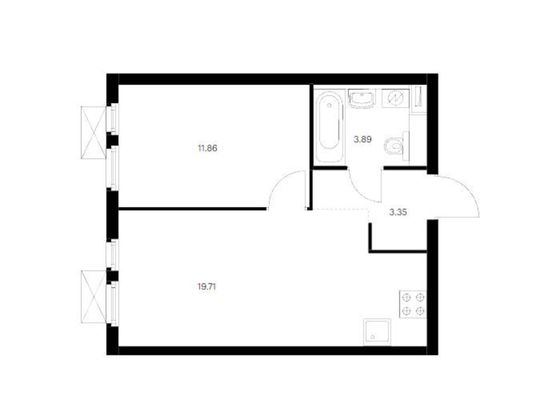 Продажа 1-комнатной квартиры 38,8 м², 33/33 этаж