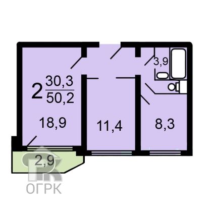 Продажа 2-комнатной квартиры 53 м², 12/17 этаж