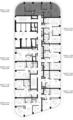 Продажа 3-комнатной квартиры 77 м², 20/49 этаж