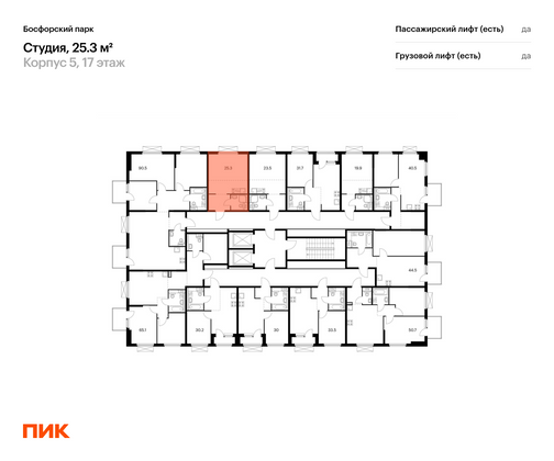 Продажа квартиры-студии 25,3 м², 17/17 этаж