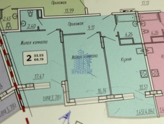 Продажа 2-комнатной квартиры 66,2 м², 3/14 этаж