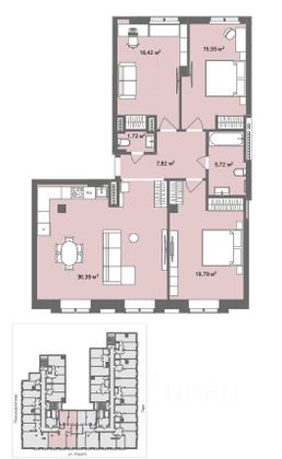 Продажа 3-комнатной квартиры 103,4 м², 8/8 этаж