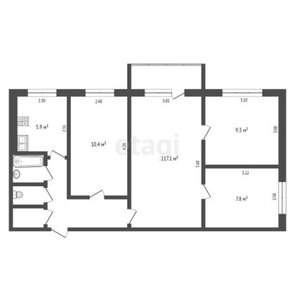 Продажа 4-комнатной квартиры 60,7 м², 3/5 этаж