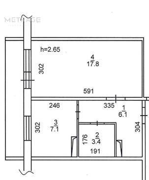 Продажа 1-комнатной квартиры 34,4 м², 10/17 этаж