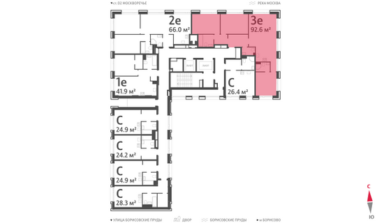 Продажа 3-комнатной квартиры 92,6 м², 2/52 этаж