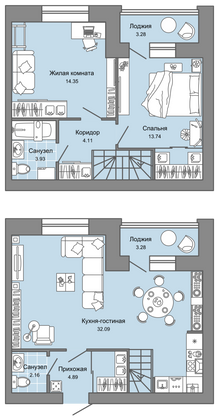 80 м², 3-комн. квартира, 3/4 этаж