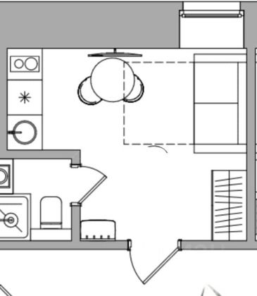 Продажа квартиры-студии 14,1 м², 2/9 этаж