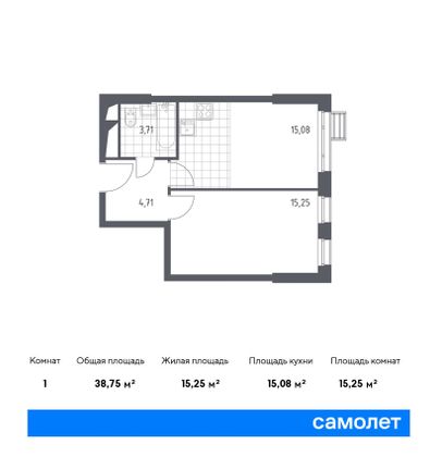 Продажа 1-комнатной квартиры 38,8 м², 4/31 этаж