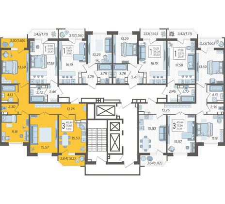 Продажа 3-комнатной квартиры 79,1 м², 11/23 этаж