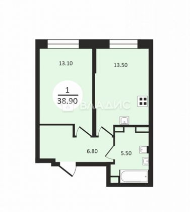 Продажа 1-комнатной квартиры 38,9 м², 3/25 этаж