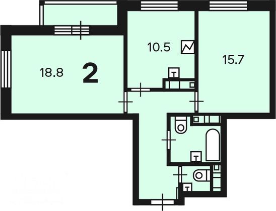 Продажа 2-комнатной квартиры 60,3 м², 5/22 этаж