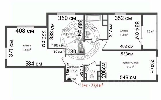 Продажа 3-комнатной квартиры 77,4 м², 4/24 этаж