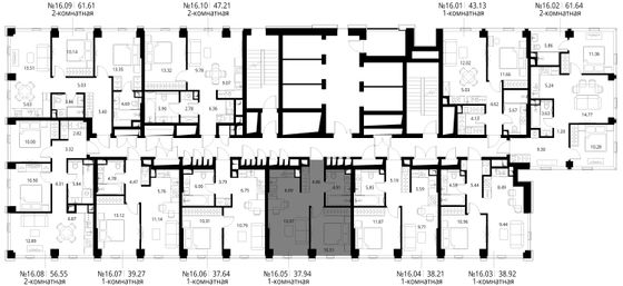 Продажа 1-комнатной квартиры 37,9 м², 16/48 этаж