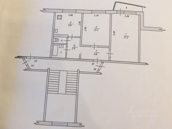 Продажа 2-комнатной квартиры 51 м², 4/5 этаж