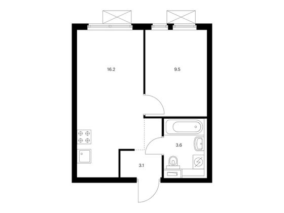 Продажа 1-комнатной квартиры 32,4 м², 11/33 этаж
