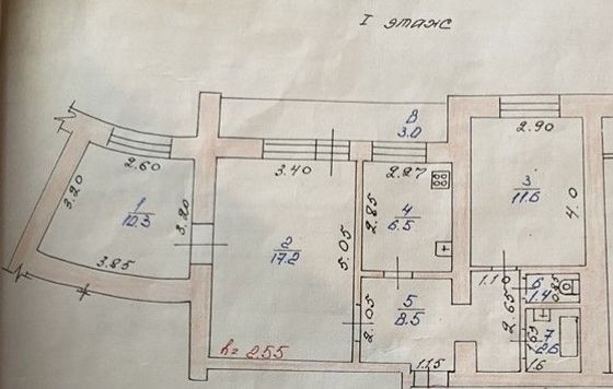 Продажа 3-комнатной квартиры 58,1 м², 1/9 этаж