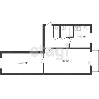 Продажа 2-комнатной квартиры 50 м², 2/9 этаж