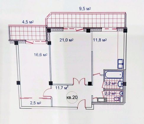 Продажа 2-комнатной квартиры 80 м², 3/3 этаж
