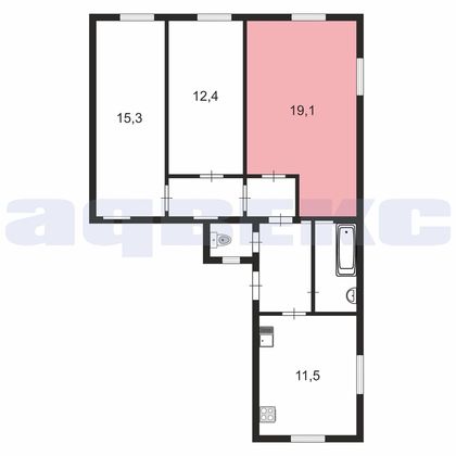 Продажа 1 комнаты, 19,1 м², 2/7 этаж