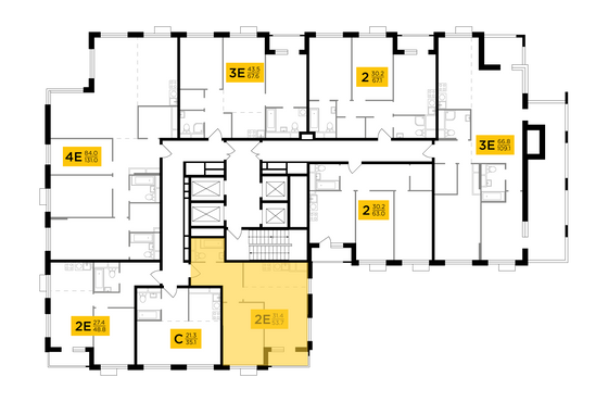 Продажа 2-комнатной квартиры 53,7 м², 26/27 этаж