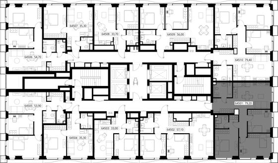 Продажа 3-комнатной квартиры 79,2 м², 45/48 этаж