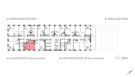 Продажа 1-комнатной квартиры 33,4 м², 23/58 этаж