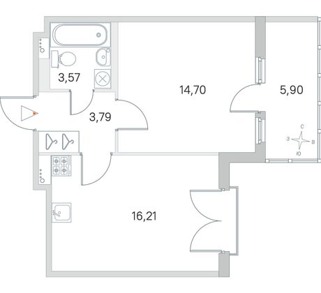 Продажа 1-комнатной квартиры 40 м², 4/4 этаж