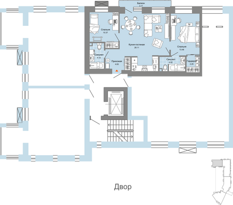 Продажа 3-комнатной квартиры 69 м², 5/7 этаж