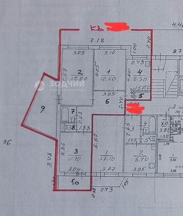 Продажа 3-комнатной квартиры 65,3 м², 1/10 этаж