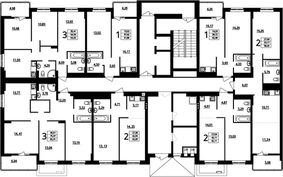 Продажа 3-комнатной квартиры 69,3 м², 1/16 этаж