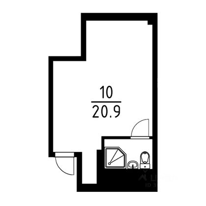 Продажа квартиры-студии 20,9 м², 2/20 этаж