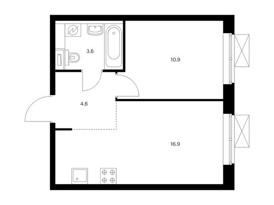 Продажа 1-комнатной квартиры 36 м², 13/33 этаж
